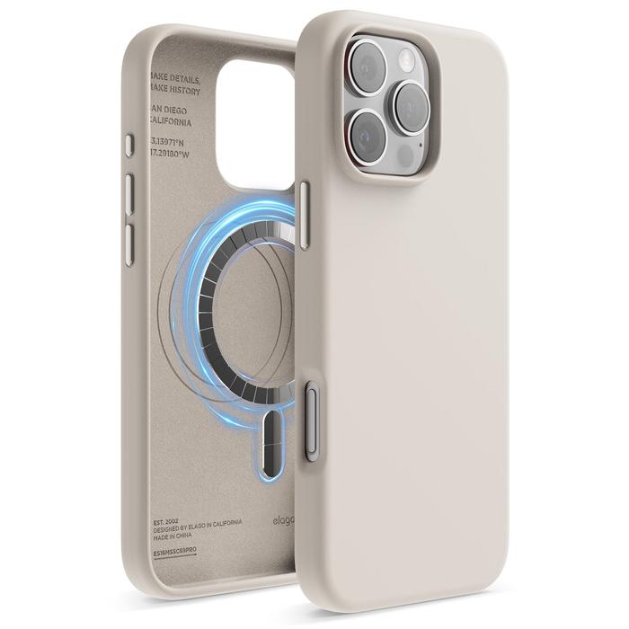 Gambar Case iPhone 16 Pro Max Elago Magsafe Premium Silicone Soft Casing Cover Original - Stone, 16 ProMax dari Elago Original Store undefined Tokopedia
