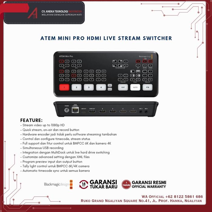 Gambar Blackmagic Design ATEM MINI PRO | MINI PRO ISO HDMI Live Stream Switcher - MINI PRO dari Blackmagicdesignsmg undefined Tokopedia