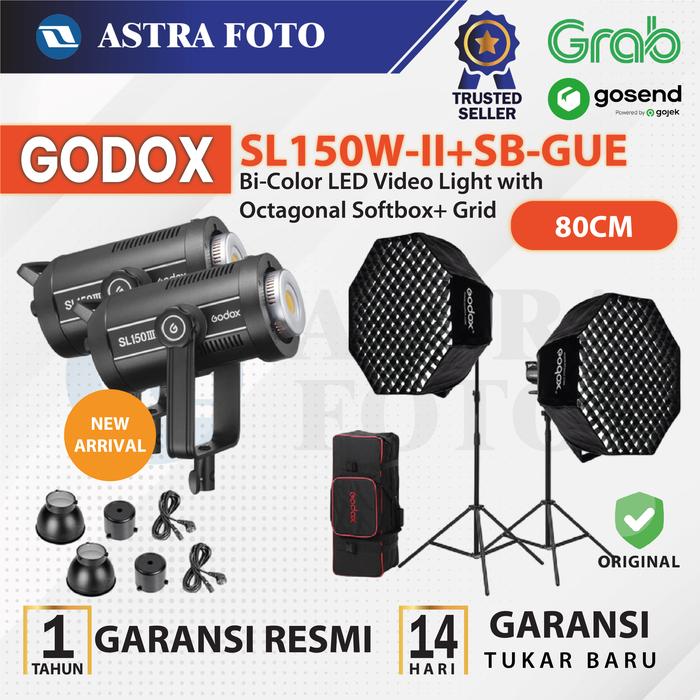 Gambar GODOX SL150W III / SL150 III / SL150 W III Paket Softbox + Lighstand - Softbox 80cm, Tanpa Tas dari Astra Foto undefined Tokopedia