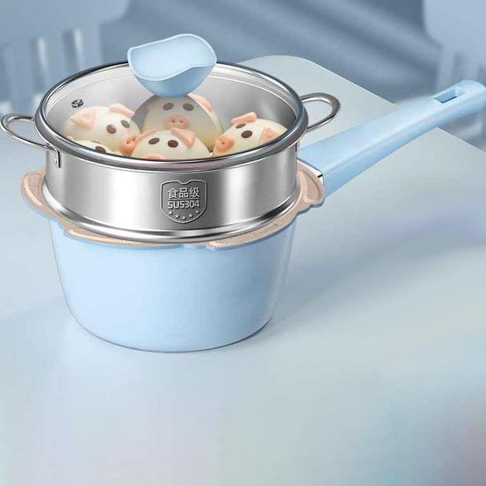 Gambar Laris Nanjiren Panci Susu Dan Steamer - Set Panci Mpasi Bayi Peralatan Makan Bayi / Teflon Mpasi / Panci Susu Mpasi Bayi - Biru dari Arieskal Trendy undefined Tokopedia