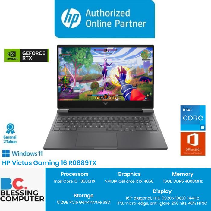 Gambar HP Victus Gaming 16 R0889TX AA3W1PA Core i5 13500HX 16GB 512GB 4050 W11 OHS Mica Silver dari Blessing Computer Bali undefined Tokopedia