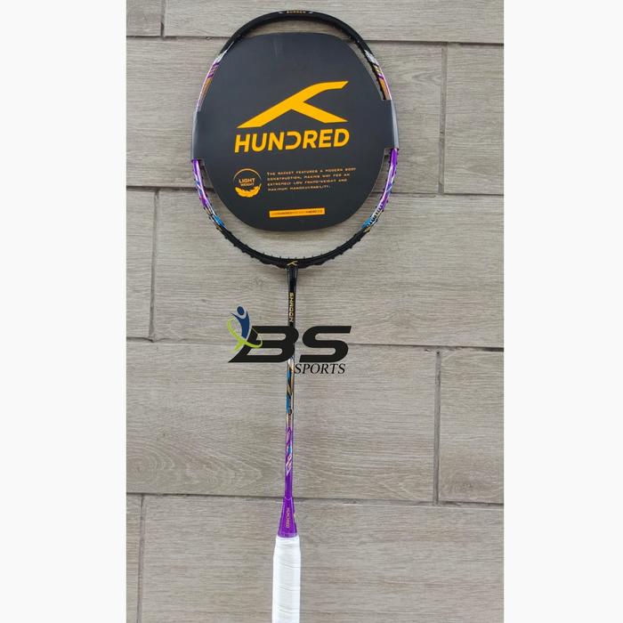 Gambar RAKET BADMINTON HUNDRED SHADOW LITE ORIGINAL - BLACK PURPLE, PASANG SENAR dari BS Sports undefined Tokopedia