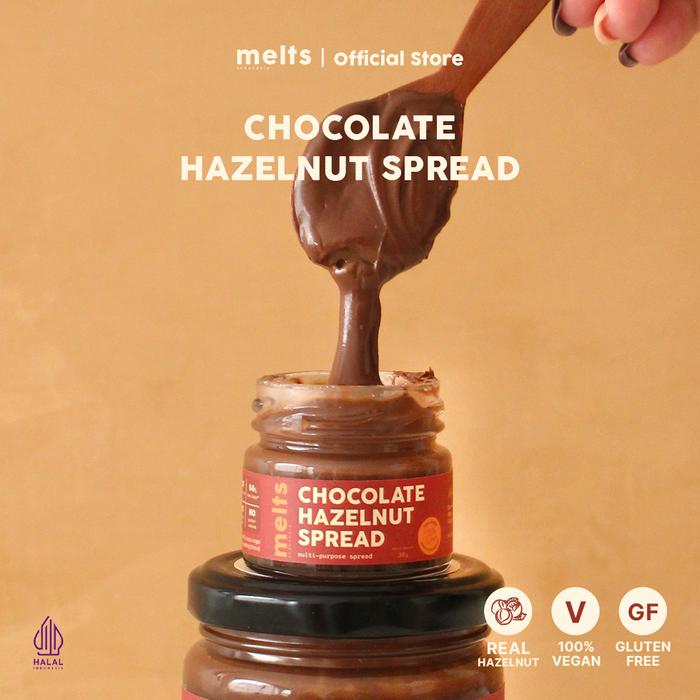 Gambar Melts Chocolate Hazelnut Spread | Selai Roti Cokelat Hazelnut Plant Based Vegan Gluten Free - Hazelnut 30g dari Melts Indonesia undefined Tokopedia
