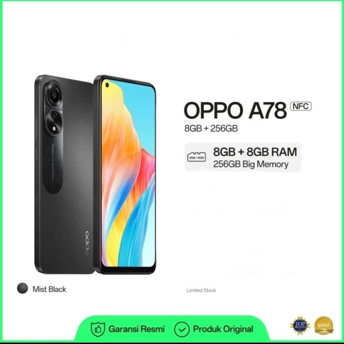 Gambar Oppo A78 4G NFC Ram 8/256 GB Garansi Resmi - Hitam dari WAYY CELLULAR undefined Tokopedia