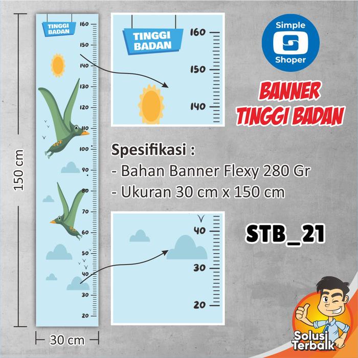 Jual Banner / Spanduk Tinggi Badan / Growth Chart Custom Ukuran 30cm x ...