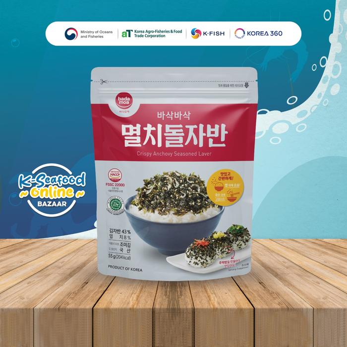 Gambar K-Badamoa Crispy Anchovy Seasoned Laver /Rumput Laut Renyah Rasa Ikan Teri 55gr dari Korinus Tokpoki undefined Tokopedia