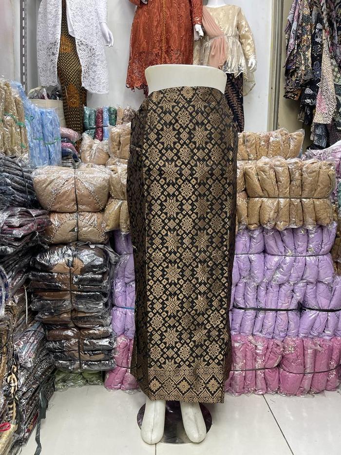 Gambar Rok Instan Songket / Rok Span Instan Songket Bawahan kebaya - HITAM TEMBAGA, SIZE 2 dari Niaga Belanja Online undefined Tokopedia