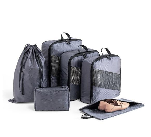 Gambar 6in1(isi 6 pcs) Premium Compressed Travel Bag Organizer/ Tas Travel + Vacum 6in1/Bisa Dilipat/High Quality - Grey dari YOHOID undefined Tokopedia