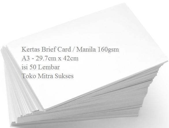 Gambar A3+ Kertas Brief Card - Bc - Kertas Manila 160Gsm A3+ Isi 50 Lembar - A3 dari ONLY GENIUS ID undefined Tokopedia