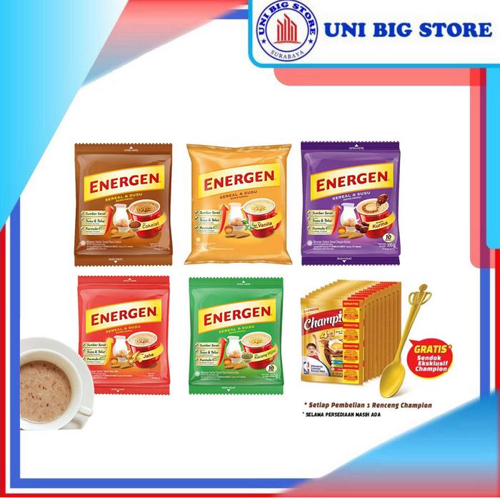 Gambar Energen Cereal Sereal Susu Vanila Jahe Coklat Kurma Kacang Hijau - Kacang Hijau dari Uni Big Store undefined Tokopedia