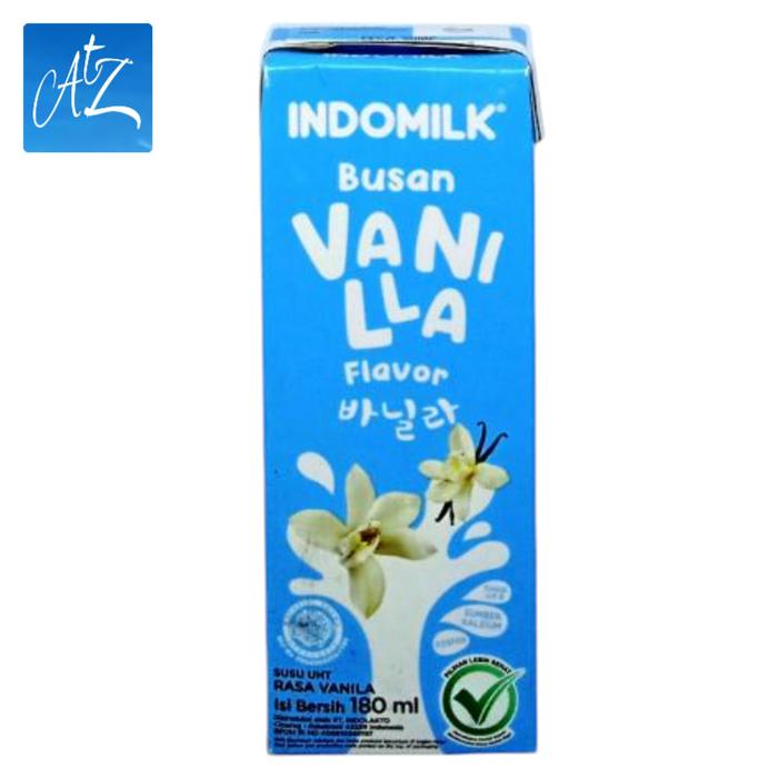 Gambar Susu cair UHT halal MUI rasa vanila INDOMILK Busan VANILLA Flavor Milk 180ml dari atozpheres undefined Tokopedia