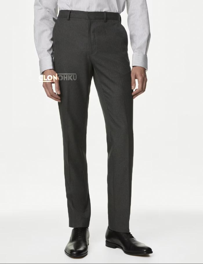 Gambar Celana Formal Kantor Kerja Bahan Pria Slimfit Kantoran Panjang - Abu tua, 31 dari Clonohku undefined Tokopedia