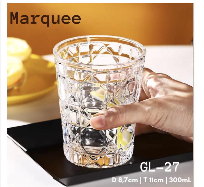 Gambar [1pc] ASTORIA Gelas Kristal Embossed |Gelas Juice Cafe Bar Coctail Mojito - MARQUEE-GL27 dari Mega Indo Grosir undefined Tokopedia
