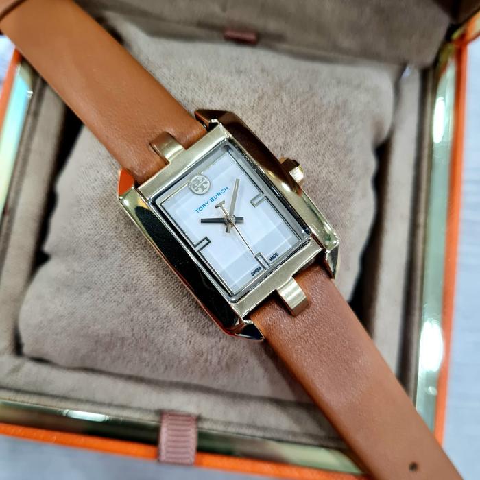 Gambar Jam Tangan Wanita Tory Burch Original Strap Leather Navy Fullset - Brown Gold dari ElevenWatch_NEW undefined Tokopedia