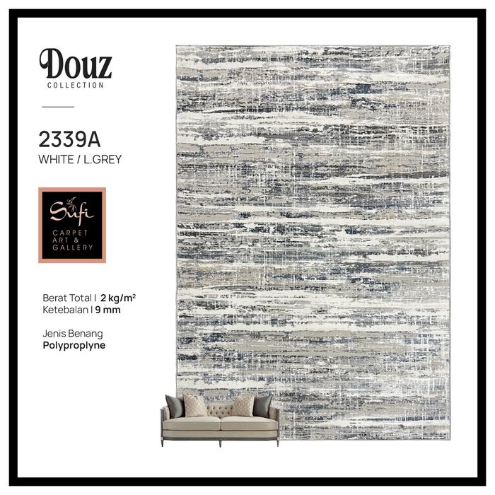 Gambar Karpet Lantai Minimalis Klasik Vintage Abstrak Modern Douz 200x300 Cm - 2339A-White dari Sufi Carpet undefined Tokopedia