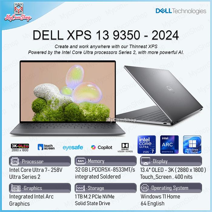Jual DELL XPS 13 LAPTOP 9350 ULTRA 7 258V 32GB RAM 1TB SSD INTEL