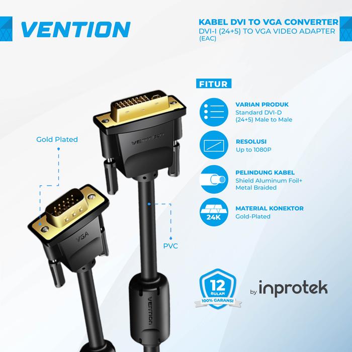 Promo Vention EAC Kabel Converter DVI Male to VGA Male Meter