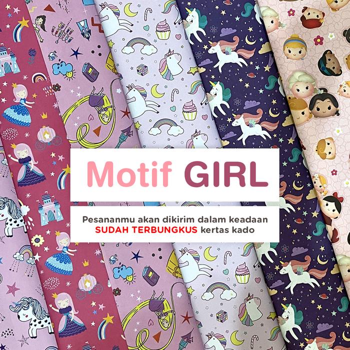 Gambar TAMBAHAN KERTAS KADO | Packing Tambahan untuk Kado (FREE Kartu Ucapan) - Motif GIRL dari Tokkado undefined Tokopedia