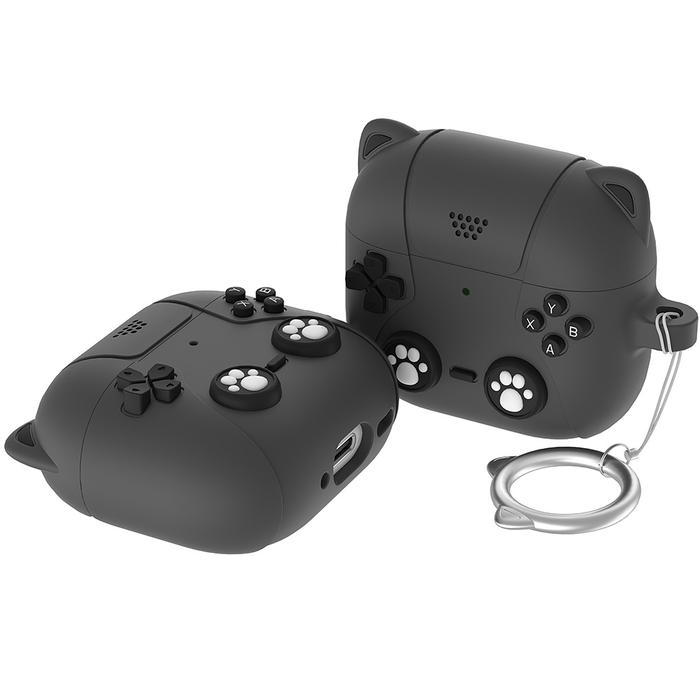 Gambar Silicone Case for AirPods Pro 3/2 AirPods 4 Getgard Playz Cute Casing Silikon Keychain - Dark Grey Cat, AirPods 4 dari GET-WID Kota Administrasi Jakarta Barat Tokopedia