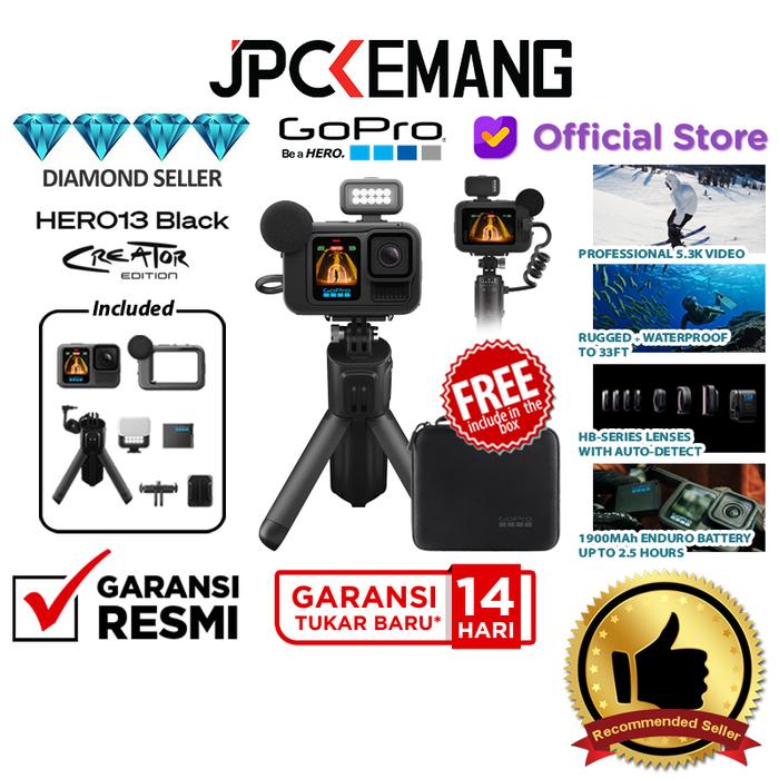Gambar GoPro HERO 13 Black Action Camera / Go Pro Hero13 Black Creator Edition Action Cam Garansi Resmi - Creator Package dari JPC Kemang undefined Tokopedia