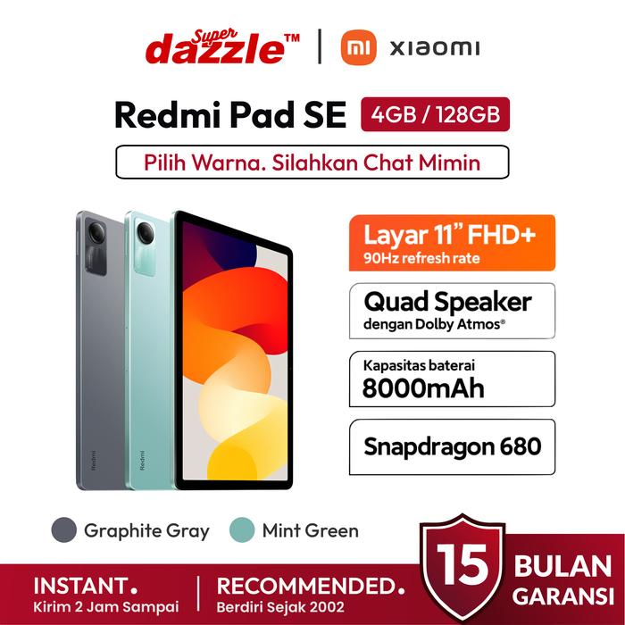 Gambar Tablet Xiaomi Redmi Pad SE 4/128 GB Original Garansi Resmi 15 Bulan TAM Xiaomi Official Store Indonesia - promodazzle | tab redmipad se murah promo dazzle yogyakarta jogja termurah terlaris - Non Bundling dari DZL Official Store undefined Tokopedia