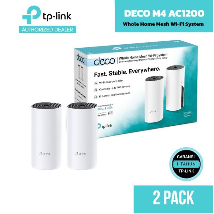 Gambar TP-Link Deco M4 3pack - 2pack - 1pack AC1200 Whole Home Mesh Wi-Fi System - 2 Pack dari KENZIE COMPUTER undefined Tokopedia