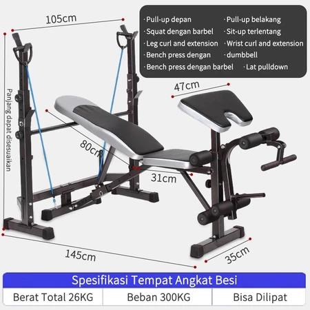Gambar Alat Olahraga Fitness Bench Press Multifungsi Adjustable Multy Weight - Hitam dari Asset Mine undefined Tokopedia