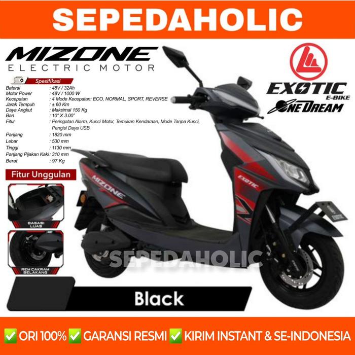Gambar Sepeda Motor Listrik EXOTIC MIZONE Electric E Bike 1000 Watt - Black dari Sepedaholic undefined Tokopedia