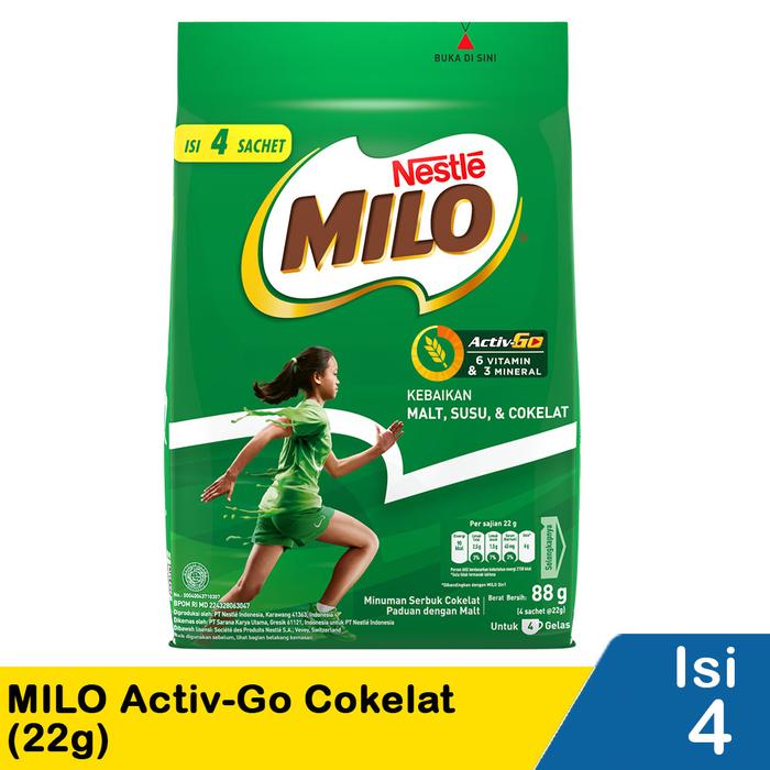 Gambar Milo Minuman Bubuk Instan Varian Rasa Cokelat Activ Go Actigen Healthy Drink Serbuk Minum Chocolate - 4 x 22 gr dari OddsOlShop undefined Tokopedia