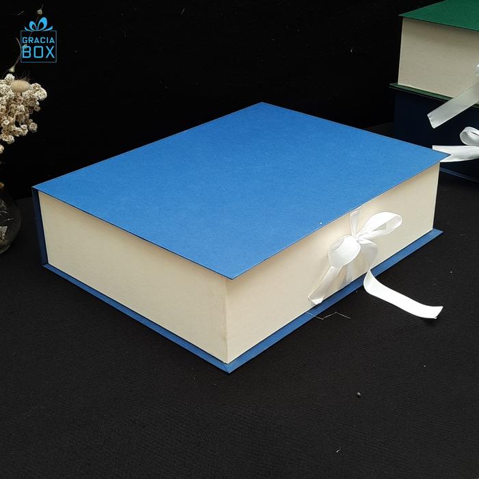 Gambar Kotak Kado Besar / Box Hampers / Gift Box Besar - Ukuran 45 cm x 35 cm x 12 cm - Biru Cream dari Gracia Box undefined Tokopedia