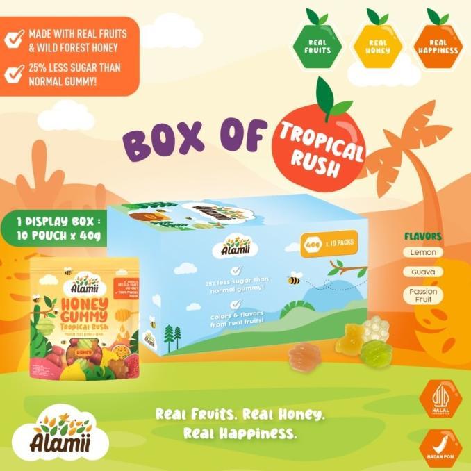 Gambar Alamii Honey Gummy - Box Of 10 X 40G (Tropical Rush) - Tropical Rush dari CV Shakura undefined Tokopedia