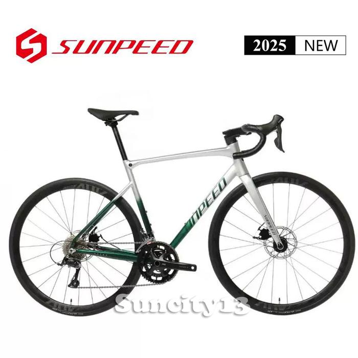 Gambar SEPEDA SUNPEED ASTRO 2025 24 SPEED DISC BRAKE HYDRAULIC - SEPEDA BALAP - Putih Hijau, M dari SUNCITY13 undefined Tokopedia