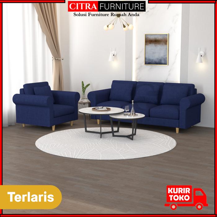 Gambar Sofa Retro Minimalis set 3+1 Seater PANAMA Series | Sofa Scandinavian 3+1 Dudukan - MYSTIC dari Citra furniture undefined Tokopedia