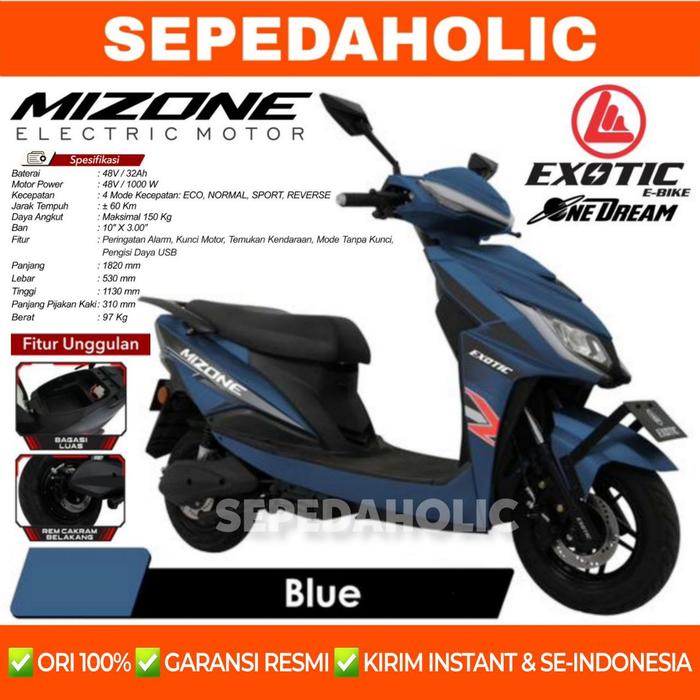 Gambar Sepeda Motor Listrik EXOTIC MIZONE Electric E Bike 1000 Watt - Blue dari Sepedaholic undefined Tokopedia