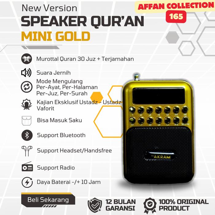 Gambar Speaker Murottal Murotal AlQuran Al-Quran Tahfidz Digital 30 Juz Akram - Mini Gold dari Affan collection. undefined Tokopedia