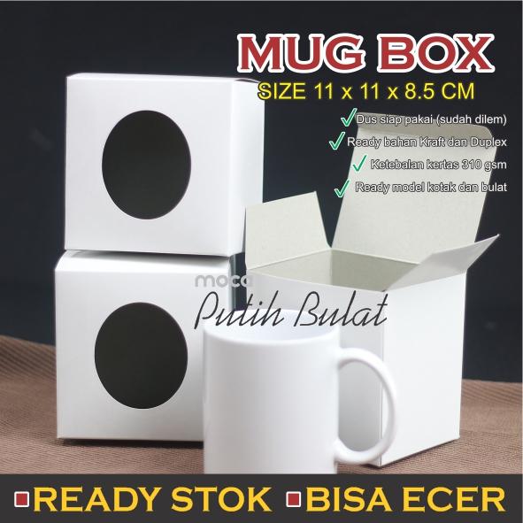 Gambar Dus Mug /Box Mug / Kardus Mug Siap Pakai - Putih Bulat dari RumahMOCA undefined Tokopedia