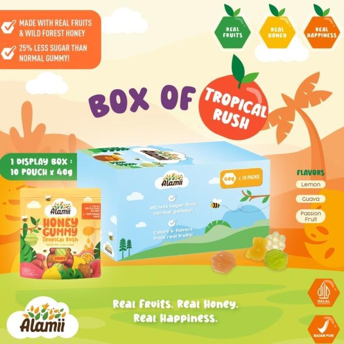 Gambar Alamii Honey Gummy - Box Of 10 X 40G Wild Berries / Tropical Rush - Tropical Rush dari Weell Mall undefined Tokopedia