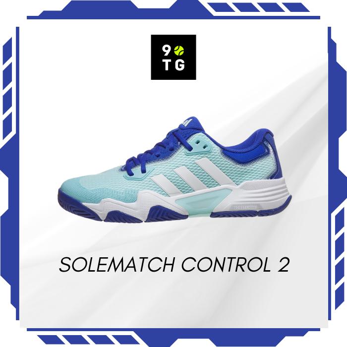 Gambar Sepatu Tenis Solematch 2 Adidas 100% Original - Aqua/White/Blue dari Nineties Tennis &amp; Golf undefined Tokopedia