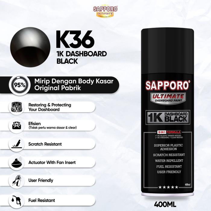 Gambar Sapporo Ultimate K36 1K Dashboard Black / Cat Semprot Aerosol Terbaik dari Sapporo Ultimate undefined Tokopedia
