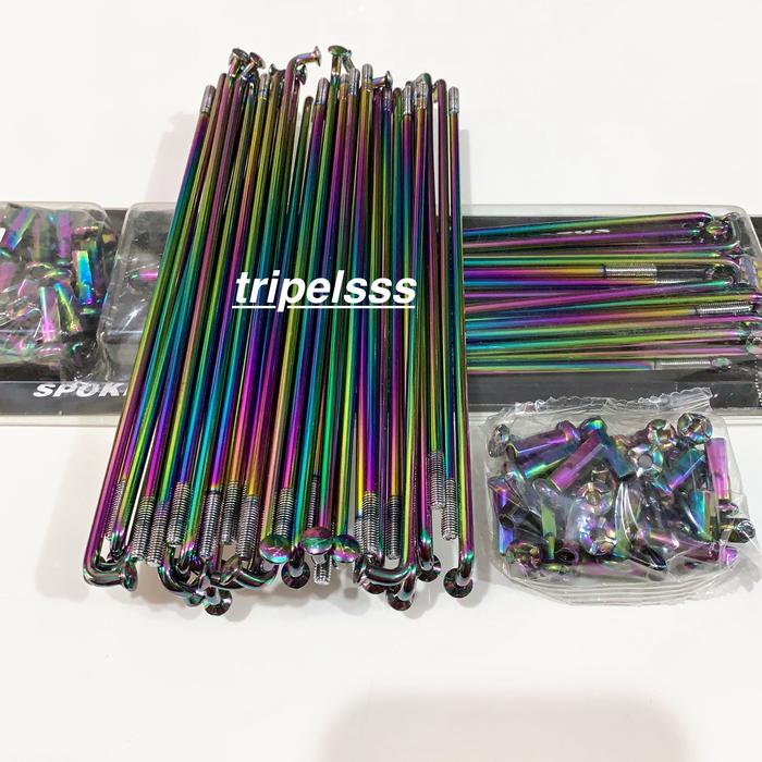 Gambar JARI JARI RUJI PELANGI RAINBOW VELG VELK RING 14 17 MOTOR BEAT MIO JUPITER MX VEGA SATRIA FU VIXION - Pelangi, 89 mm dari triple-sss undefined Tokopedia