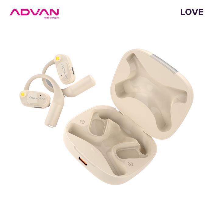 Gambar ADVAN TWS Earphone Earhook Wireless Bluetooth Love V5.4 Olahraga Headset Sport - Cream dari ADVAN INDONESIA undefined Tokopedia