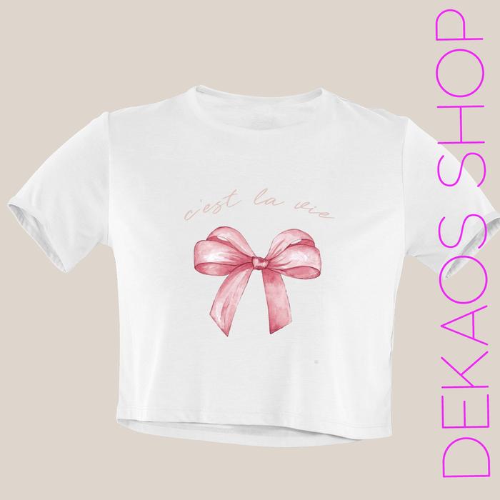 Gambar DEKAOSSHOP Kaos Baju Atasan Tshirt Crop Top Ribbon Pita Bow Cute Croptop Lucu Korea Kekinian Top 3030 - Putih, Oversize dari Dekaosshop undefined Tokopedia