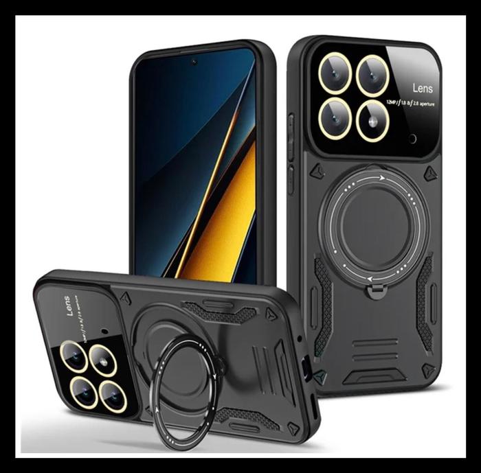 Gambar Xiaomi Poco X6 / X6 Pro 5G Case Armor Lens Magnetic Original Hard Soft Cover HardCase Casing Bumper Softcase - HITAM., XM POCO X6. dari Nillkin Store 888 undefined Tokopedia