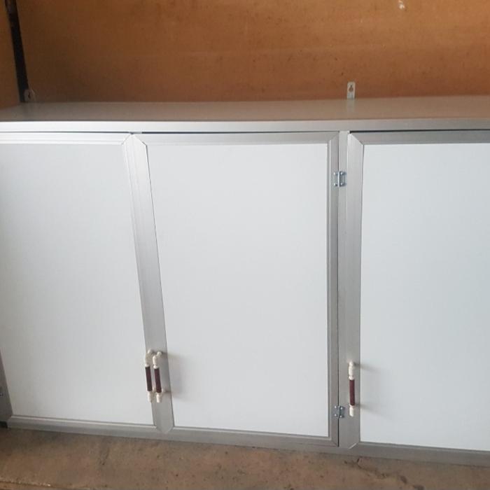 Gambar rak gantung lemari dapur kitchen set atas aluminium acp 3 pintu polos knockdown - Putih dari bombaz undefined Tokopedia