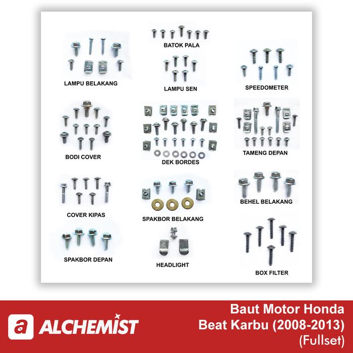 Gambar Baut Honda Beat Karbu Full Set / Baud Honda Beat Karburator Full Body - PaketFullset dari The Alchemist Baut undefined Tokopedia