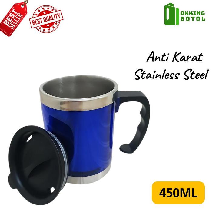Gambar Bonus Mug Kopi Stainless 450Ml Tahan Panas & Dingin Termos Gelas Cangkir Teh Dan Kopi 450Ml Bpa Free 664 - Biru dari Ferhati Kios undefined Tokopedia