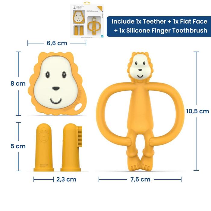 Gambar Matchstick Monkey Teething Starter Set, Gigitan Bayi/Teether dengan Biocote (BPA Free & Food Grade) - lion dari Gerai Mainan Store undefined Tokopedia