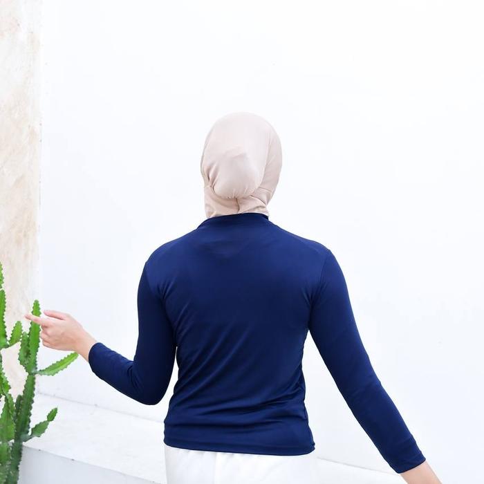 Gambar PUSSAT Manset Baju Basic Inner Manset Lengan Panjang Spandek Jersey Premium Manset Kaos Elastis Manset Kerah Sporty Manset Kebaya Pengantin Blouse Hijab Muslim Turtleneck Uniklo - Navy dari Pussat Store undefined Tokopedia