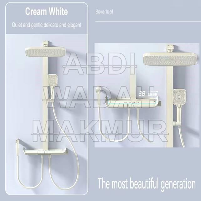 Gambar Shower Tiang set Piano W LED Thermo & Ambient Light ( MOMO) ST 1002 - Putih dari ABDI WADAH MAKMUR undefined Tokopedia