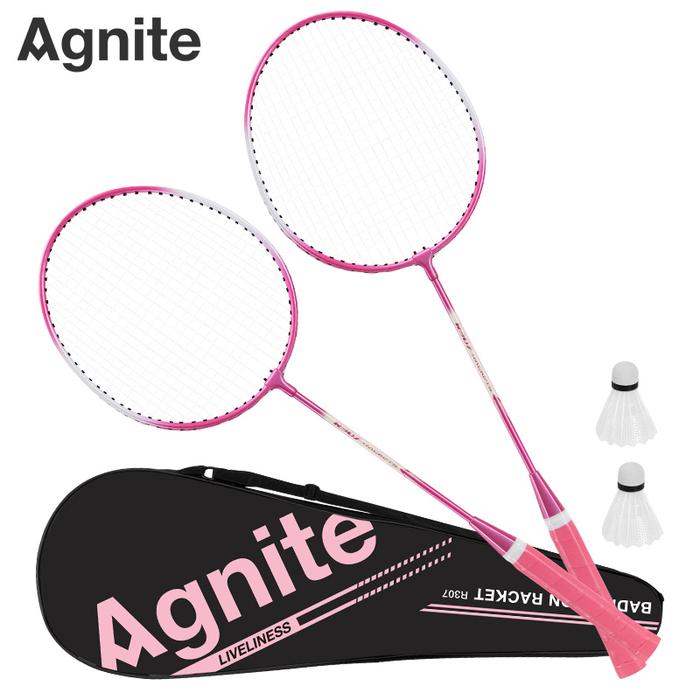 Gambar Agnite Raket Badminton/Raket Bulutangkis Warna Pastel Iron Split Racket Isi 2 Gratis Tas + Kok ER307 - Pink dari Agnite Indonesia undefined Tokopedia